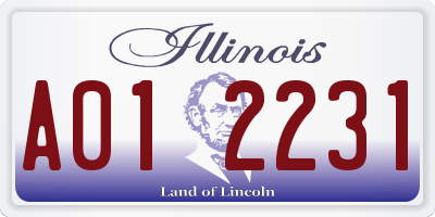 IL license plate A012231