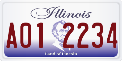 IL license plate A012234