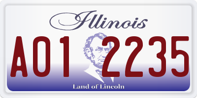 IL license plate A012235