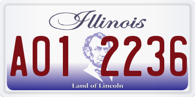 IL license plate A012236