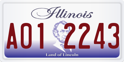 IL license plate A012243