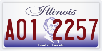 IL license plate A012257