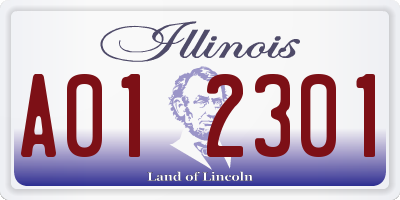 IL license plate A012301