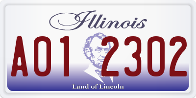 IL license plate A012302