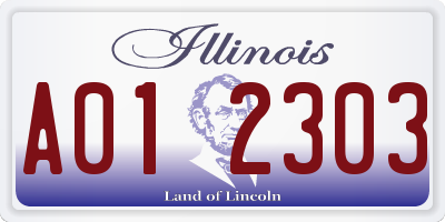 IL license plate A012303
