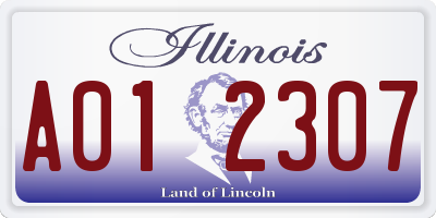IL license plate A012307