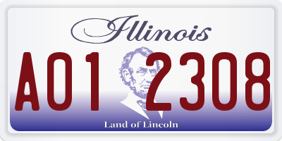 IL license plate A012308