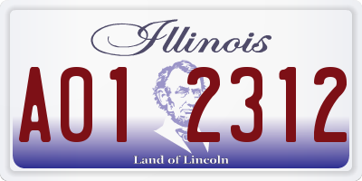 IL license plate A012312