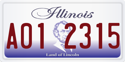 IL license plate A012315