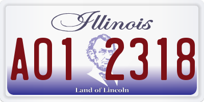 IL license plate A012318