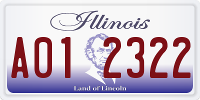 IL license plate A012322