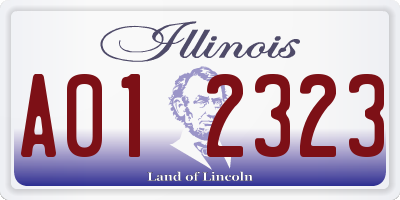 IL license plate A012323
