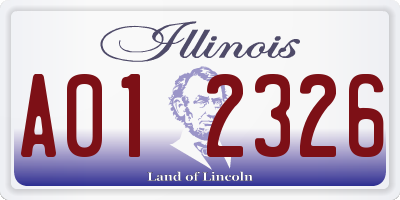 IL license plate A012326