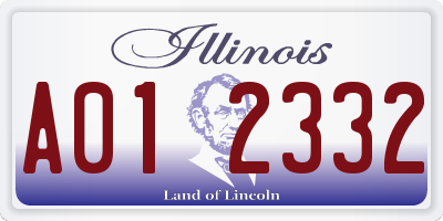 IL license plate A012332