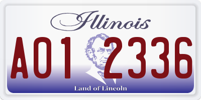 IL license plate A012336