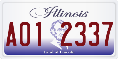 IL license plate A012337