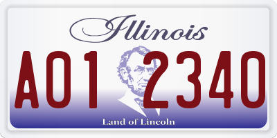 IL license plate A012340