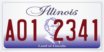IL license plate A012341