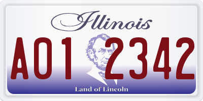 IL license plate A012342
