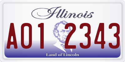 IL license plate A012343
