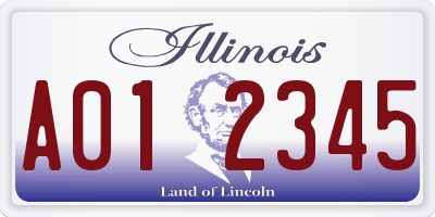 IL license plate A012345