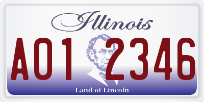 IL license plate A012346