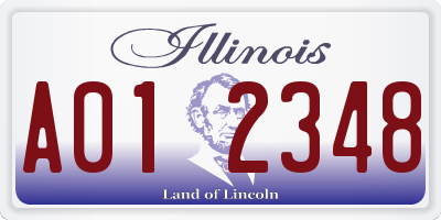 IL license plate A012348