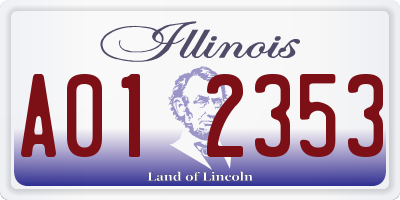 IL license plate A012353