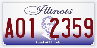 IL license plate A012359