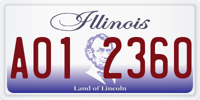 IL license plate A012360