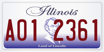 IL license plate A012361