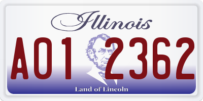IL license plate A012362