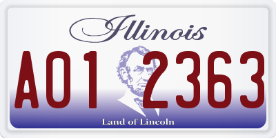 IL license plate A012363