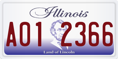 IL license plate A012366