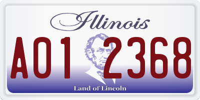 IL license plate A012368