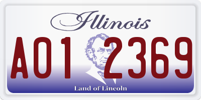 IL license plate A012369