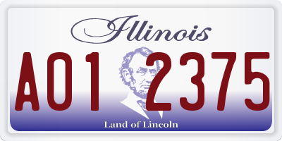 IL license plate A012375