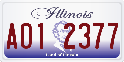 IL license plate A012377