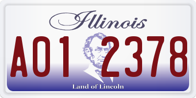 IL license plate A012378