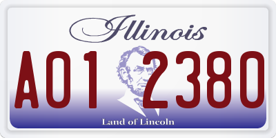 IL license plate A012380