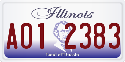 IL license plate A012383