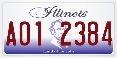 IL license plate A012384