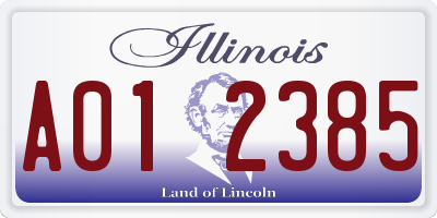 IL license plate A012385