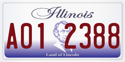 IL license plate A012388