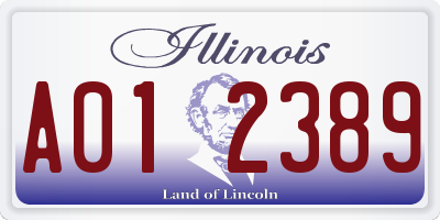 IL license plate A012389