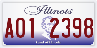IL license plate A012398