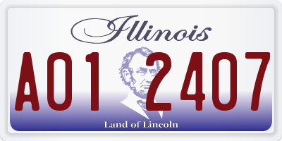 IL license plate A012407