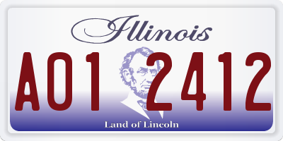 IL license plate A012412