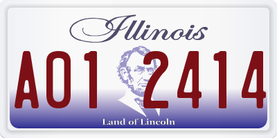 IL license plate A012414