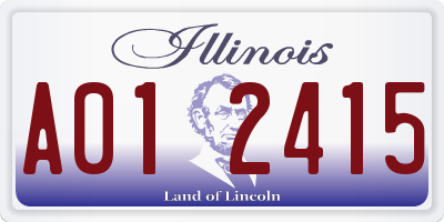 IL license plate A012415